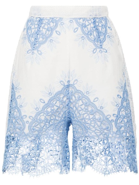  Evarae Layla Lace-embroidered Shorts - White 