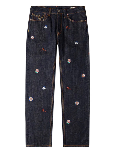  Evisu Embroidered Denim Jeans - Blue 