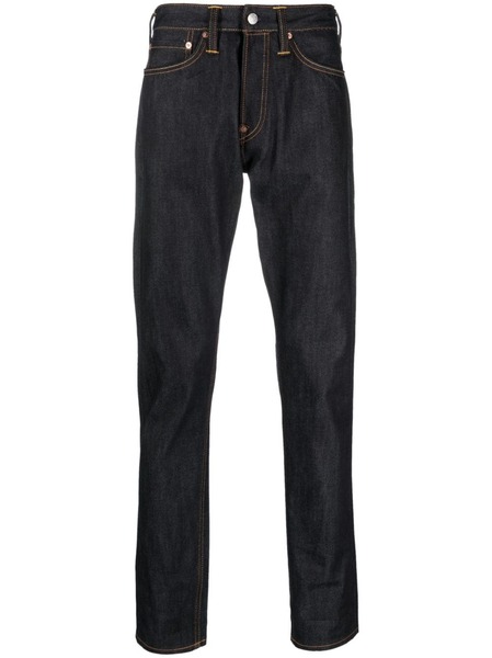  Evisu Logo-print Tapered Jeans - Black 