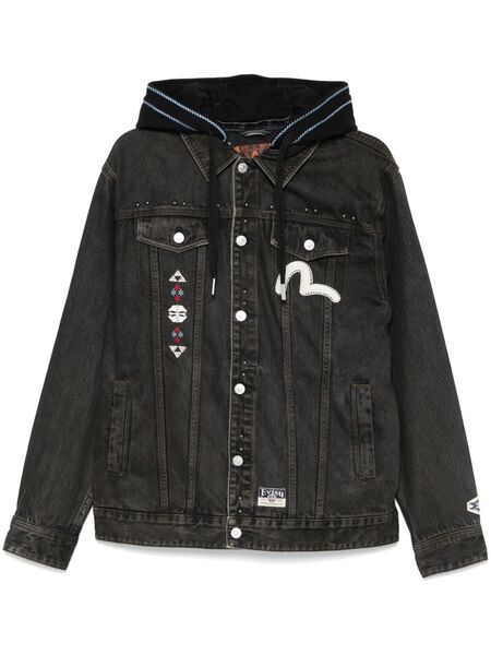  Evisu Patchwork Denim Jacket - Black 