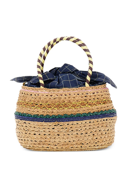  Exquisite J Woven Top-handle Clutch Bag - Neutrals 