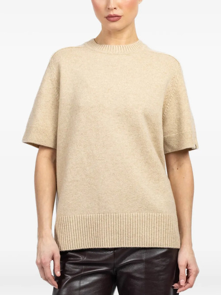  Extreme Cashmere Short-sleeve Ribbed Sweater - Neutrals 