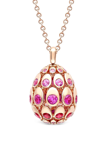  Fabergé 18k Rose Gold Cosmic Curve Ruby And Sapphire Egg Pendant - Pink 