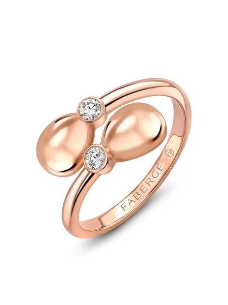  Fabergé 18kt Rose Gold Fabergé Essence Crossover Diamonds Ring 