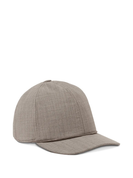  Fabiana Filippi Beaded-trim Cap - Grey 