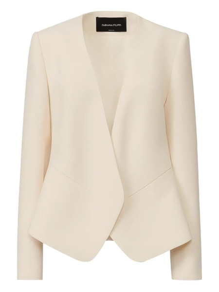  Fabiana Filippi Cady Asymmetric-hem Jacket - Neutrals 
