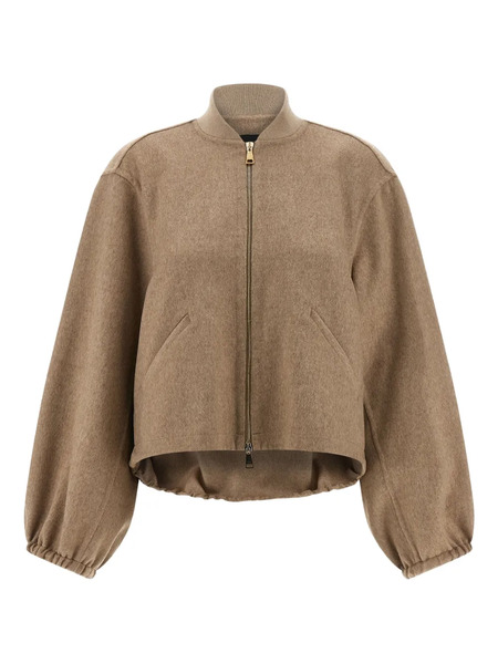  Fabiana Filippi Cashmere Zip-front Bomber Jacket - Neutrals 