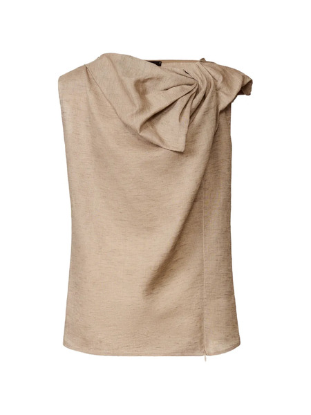  Fabiana Filippi Drape Sleeveless Top - Neutrals 