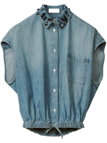  Fabiana Filippi Drawstring Blouse - Blue 