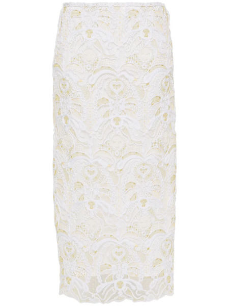  Fabiana Filippi Embroidered Open-knit Skirt - Neutrals 