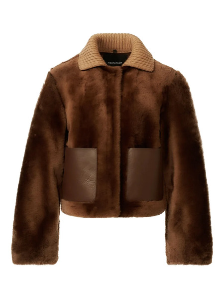  Fabiana Filippi Leather-panel Shearling Jacket - Brown 