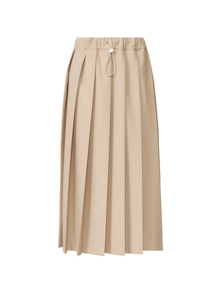  Fabiana Filippi Pleated Drawstring Midi Skirt - Neutrals 