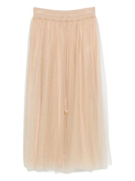 Fabiana Filippi Pleated Drawstring Skirt - Neutrals 