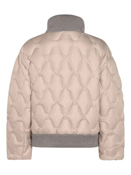  Fabiana Filippi Quilted Bomber Jacket - Neutrals 