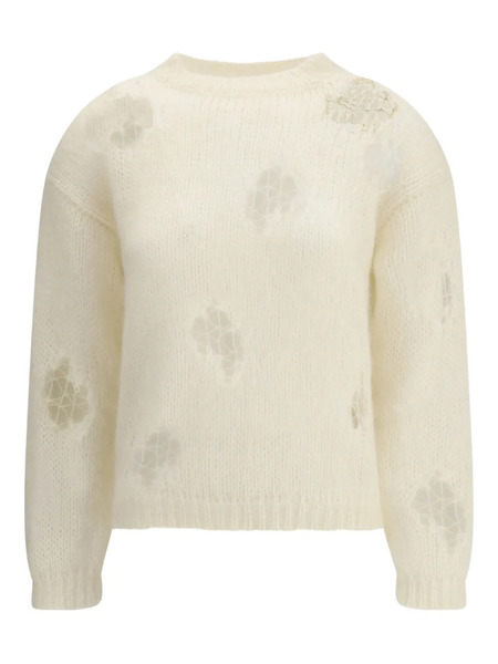  Fabiana Filippi Ripped-effect Sweater - Neutrals 