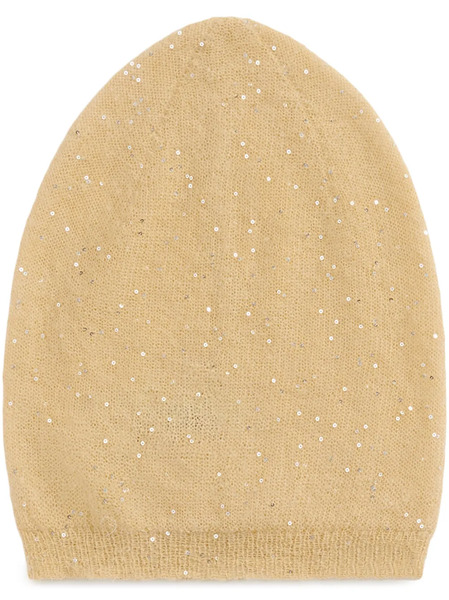  Fabiana Filippi Sequinned Beanie Hat - Yellow 