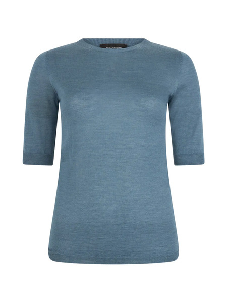  Fabiana Filippi Three-quarter Sleeves Crew-neck Sweatshirt - Blue 