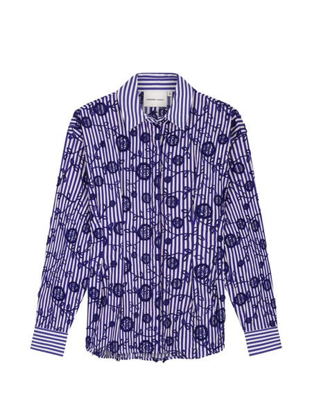  Fabienne Chapot Striped Floral Shirt - Blue 
