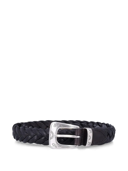  Fabrizio Mancini Norvegia Braided Leather Belt - Black 