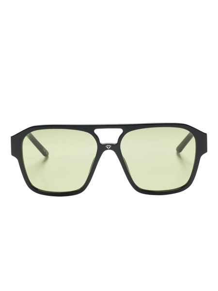  Face Hide Pilot-frame Sunglasses - Black 