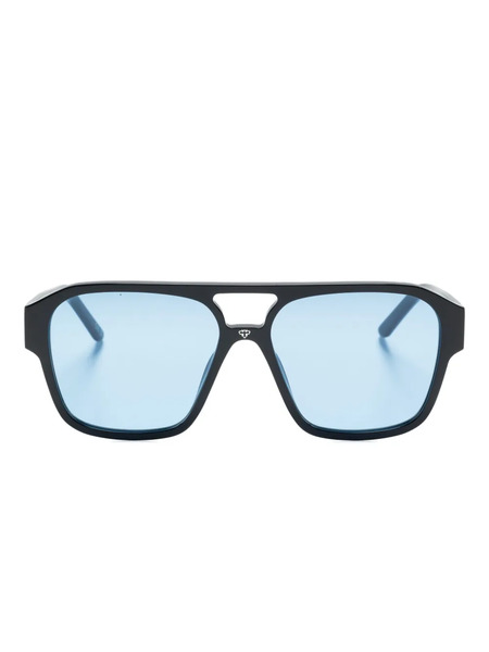  Face Hide Pilot-frame Sunglasses - Black 