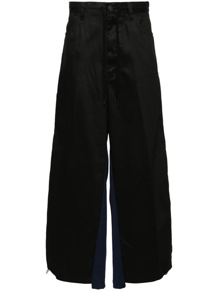  Facetasm Contrasting-panel Track Pants - Black 