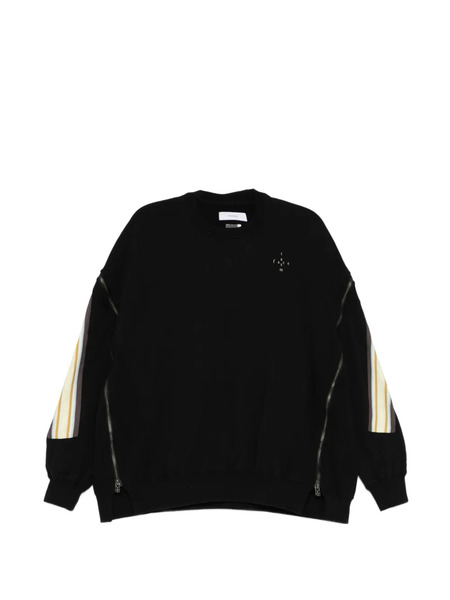  Facetasm Zipped Layered Sweatshirt - Black 
