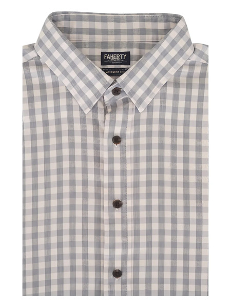  Faherty Movement™ Gingham-pattern Shirt - Grey 