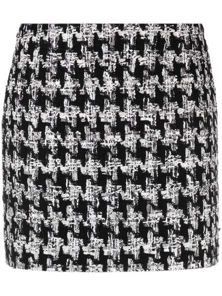 Faith Connexion Houndstooth-pattern Knitted Miniskirt - Black 
