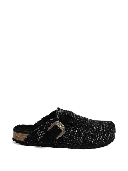  Faliero Sarti Buckle Pattern Mules - Black 
