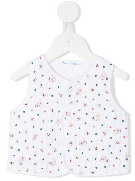  Familiar All-over Teddy-print Vest - White 