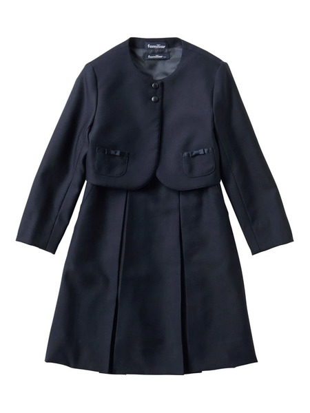  Familiar Bow-detail Cropped Blazer - Blue 