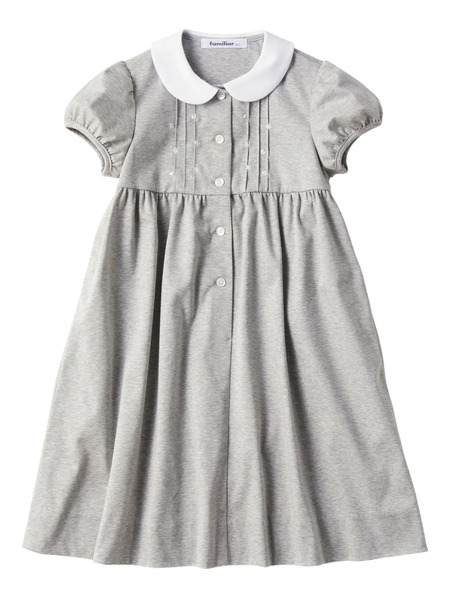  Familiar Cotton Midi Dress - Grey 