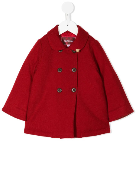  Familiar Double-breasted Wool Coat - Red 