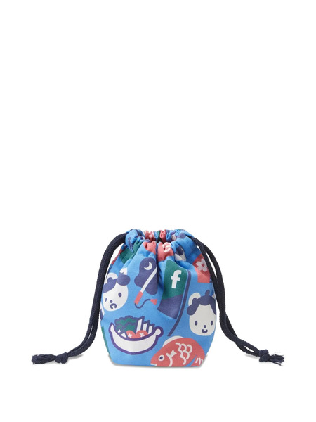 Familiar Drawstring Printed Bag - Blue 