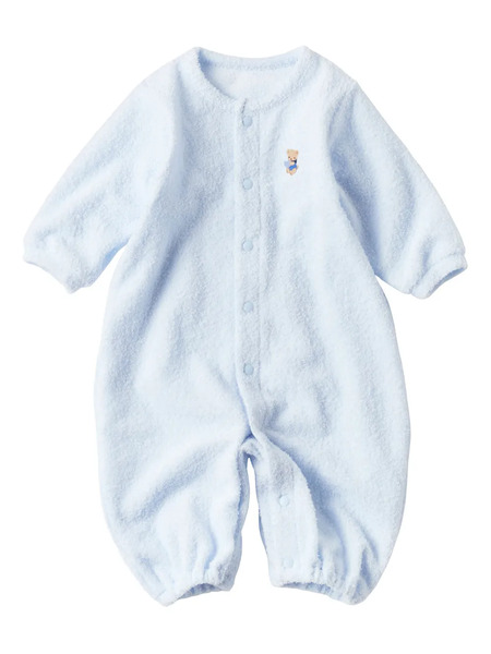  Familiar Embroidered Fleece Romper - Blue 