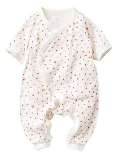  Familiar Graphic-print Cotton Romper - White 