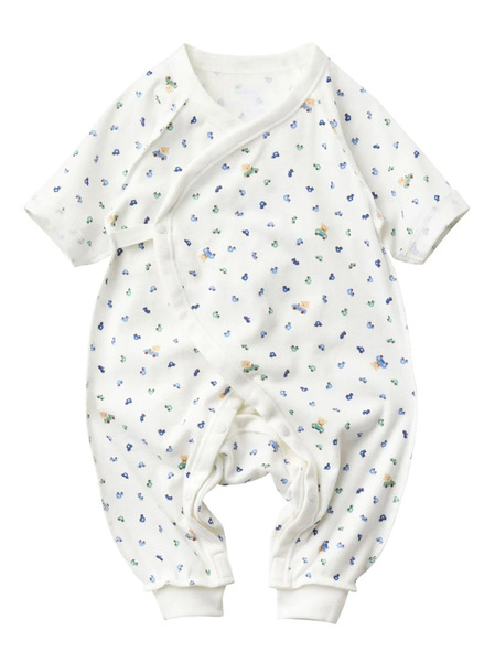  Familiar Graphic-print Cotton Romper - White 