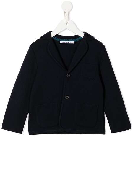  Familiar Single-breasted Buttoned-up Jacket - Blue 