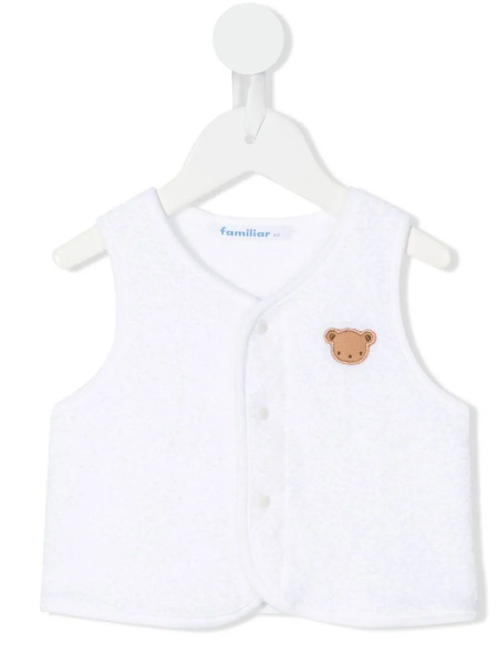  Familiar Teddy Embroidered Vest - White 