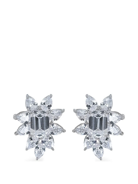  Fantasia By Deserio Canary Cluster Earrings - Silver 