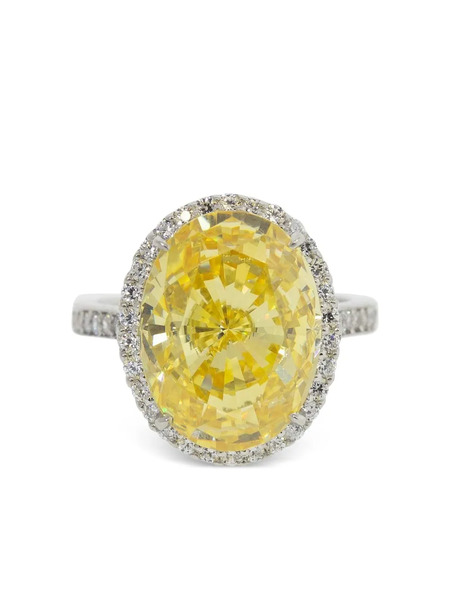  Fantasia By Deserio Oval Centre Ring - Silver 