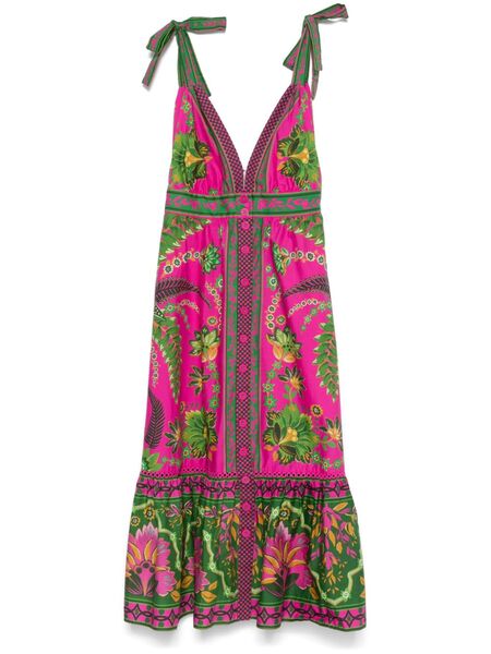  Farm Rio Ana Tapestry Midi Dress - Pink 