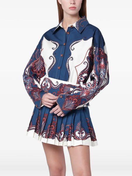  Farm Rio Arabesque Long Sleeve Shirt - Blue 