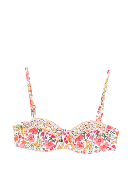  Farm Rio Banana-print Underwire Bikini Top - White 