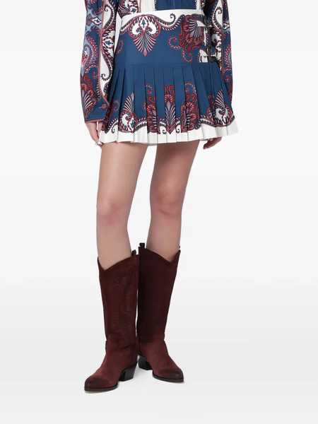  Farm Rio Buckle-fastening Mini Skirt - Blue 