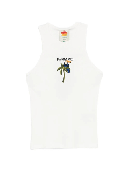  Farm Rio Embroidered Tank Top - White 