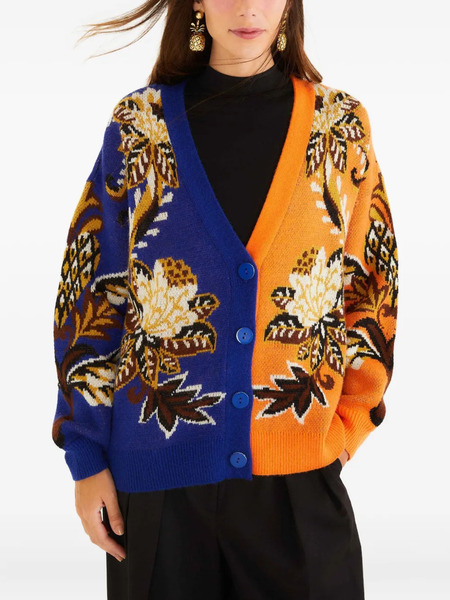  Farm Rio Floral Button Cardigan - Blue 