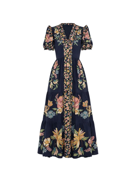  Farm Rio Floral Maxi Dress - Blue 