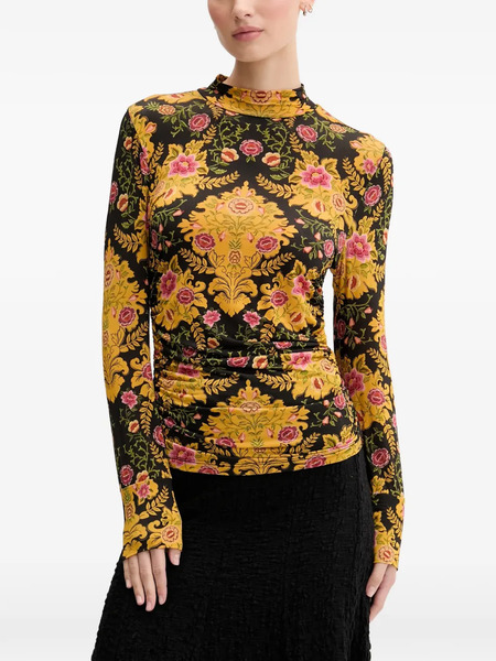  Farm Rio Floral-pattern T-shirt - Black 